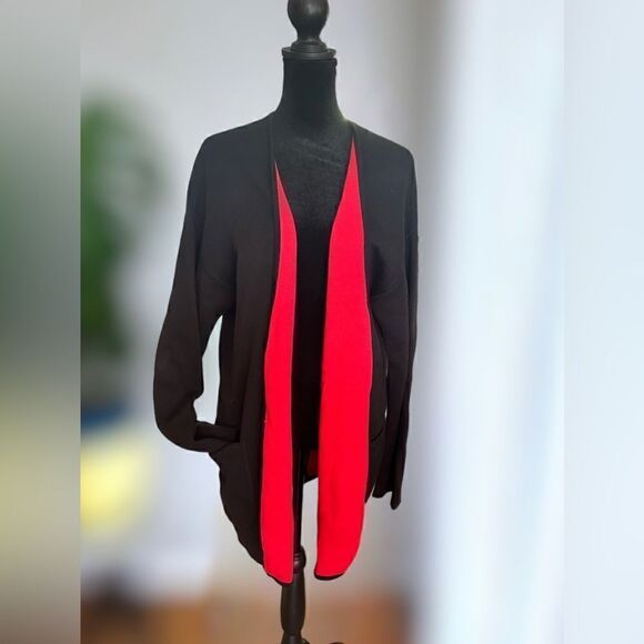 Adrienne Vittadini Open Front Cardigan Sweater Pockets Size S - Picture 2 of 15